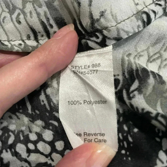 CAbi Sheer Button Down Long-sleeve Snakeskin Python Blouse S - Picture 6 of 6